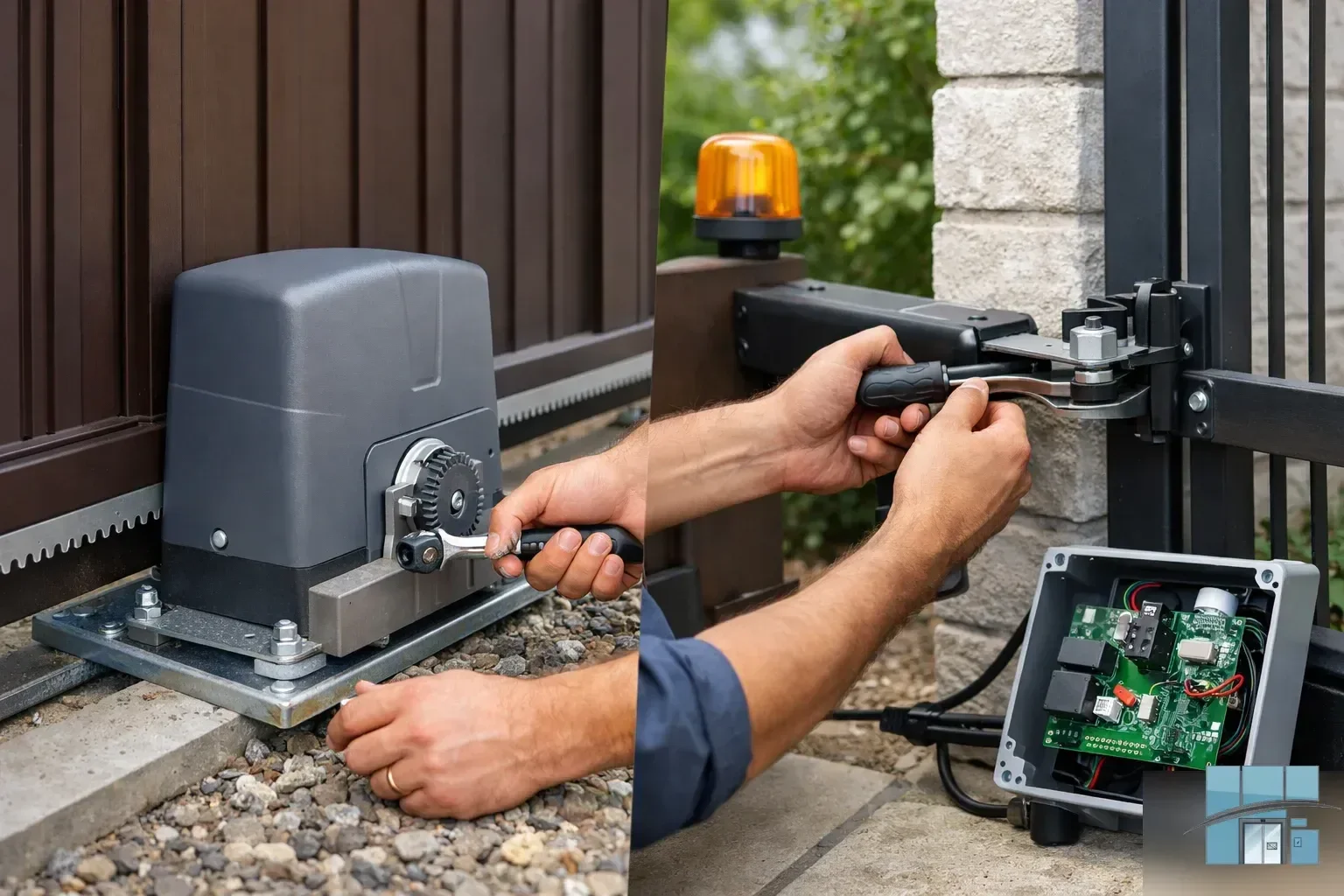 Монтаж откатных и распашных ворот