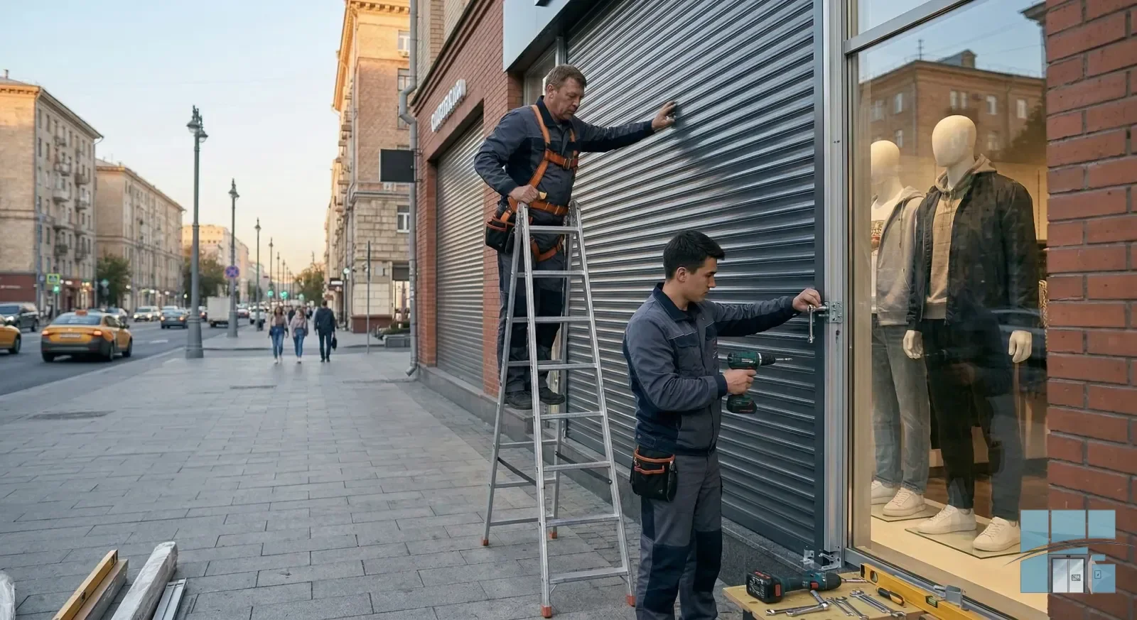 Магазин — рольставни на витрину — фото
