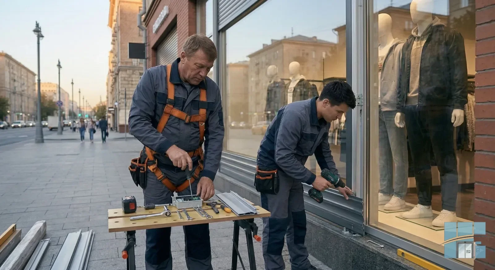 Магазин — рольставни на витрину — фото