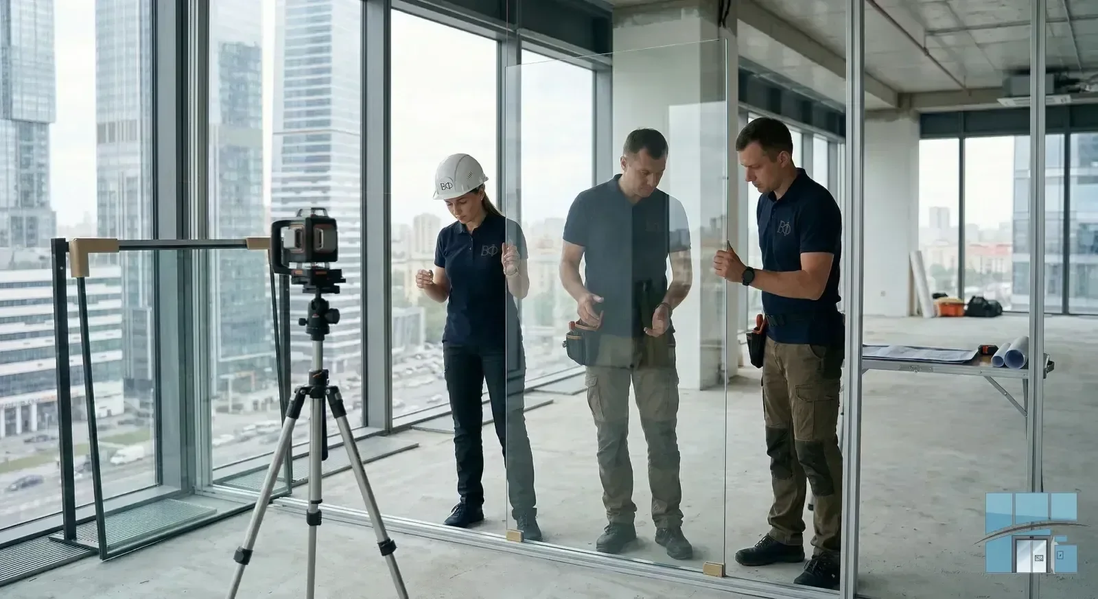 Офис — зонирование перегородками — фото