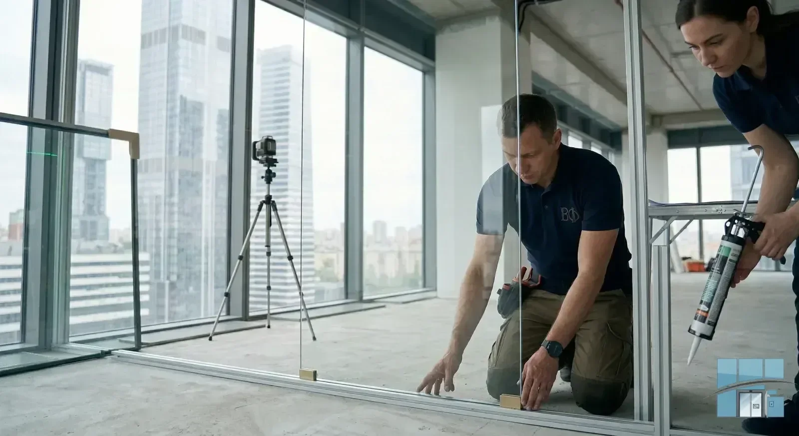 Офис — зонирование перегородками — фото