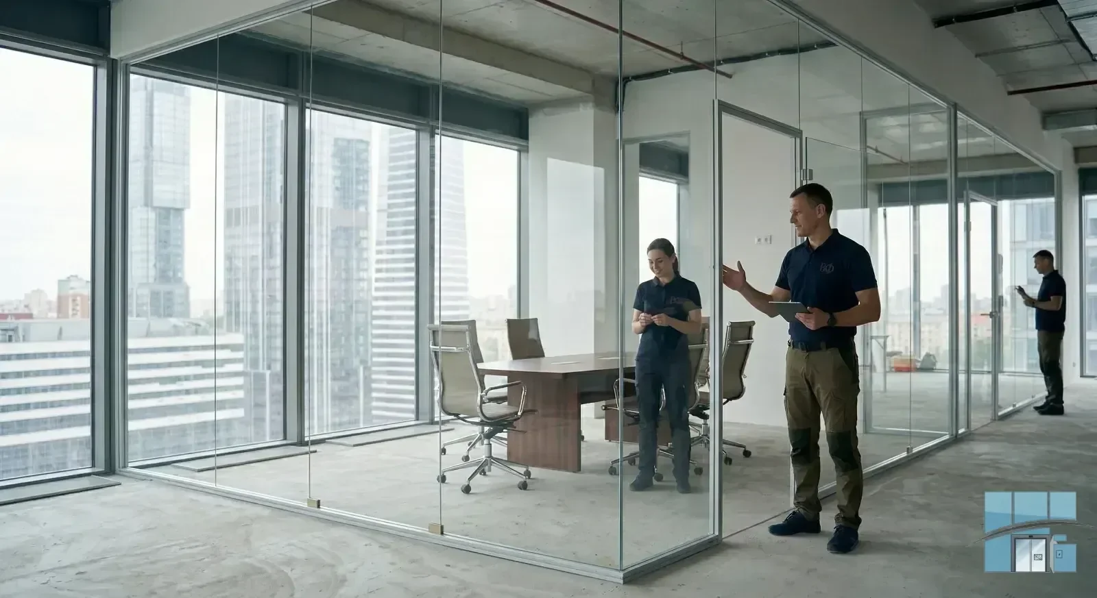 Офис — зонирование перегородками — фото