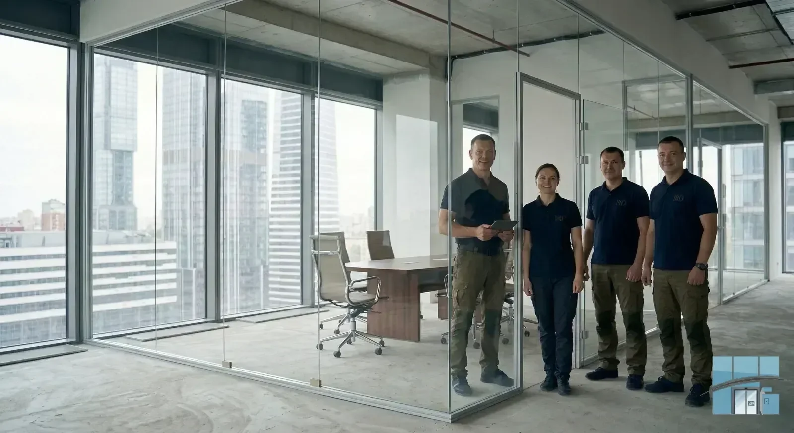 Офис — зонирование перегородками — фото