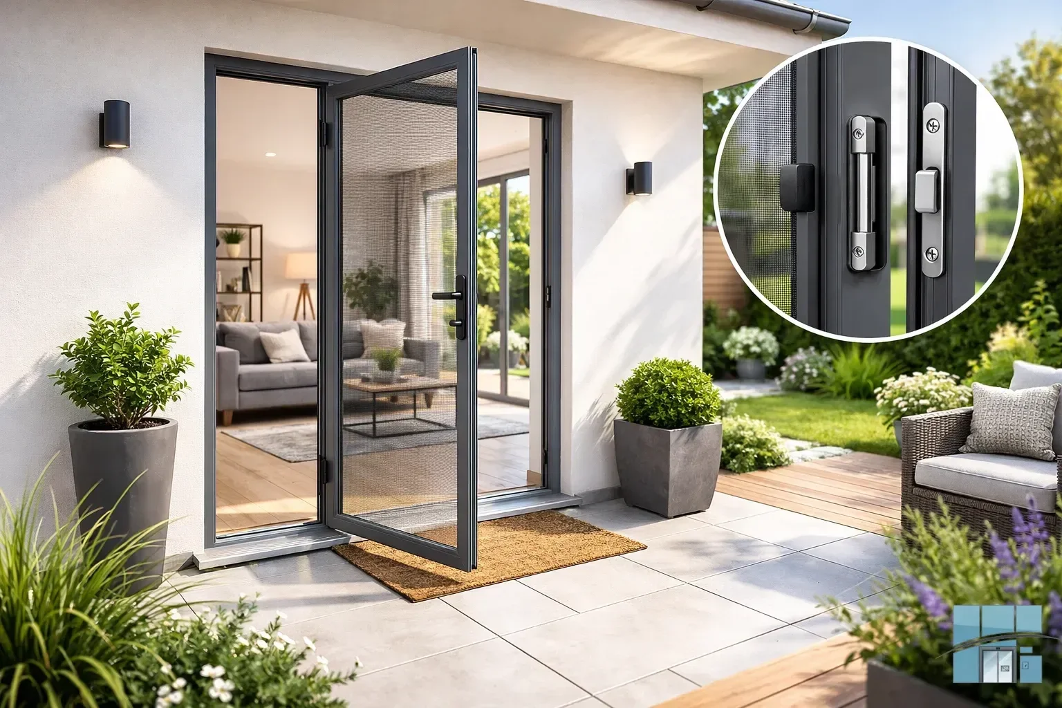 Распашные москитные двери