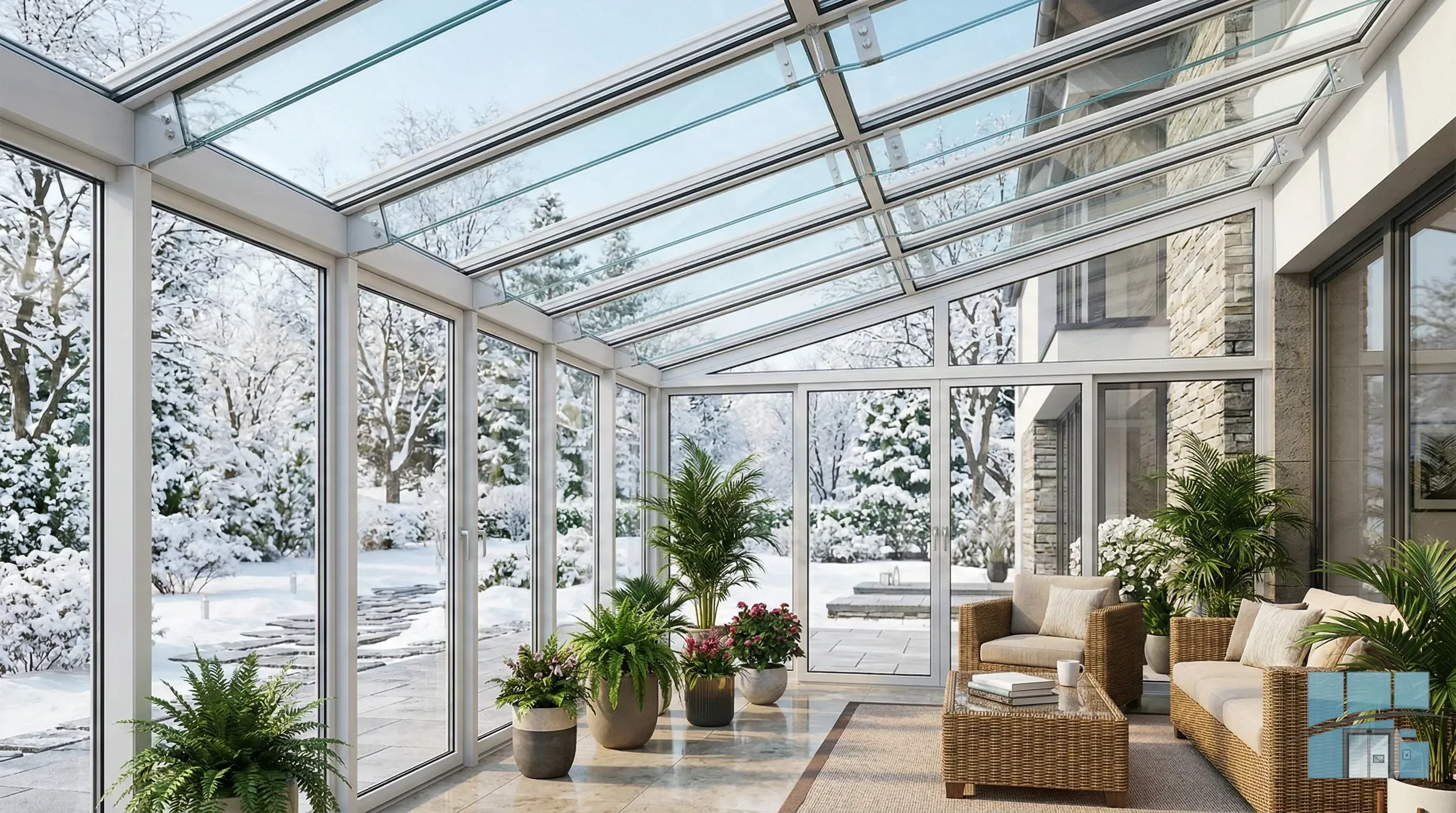 Остекление стен и крыши